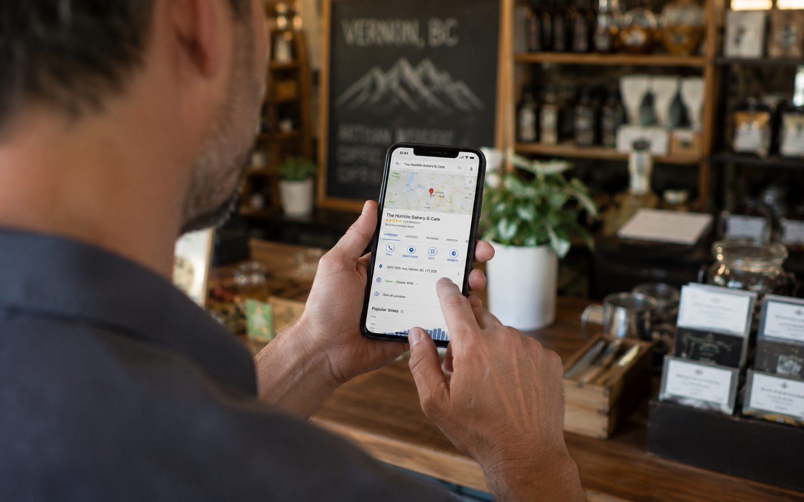 Vernon BC small business owner checking why their business isn't showing up on Google