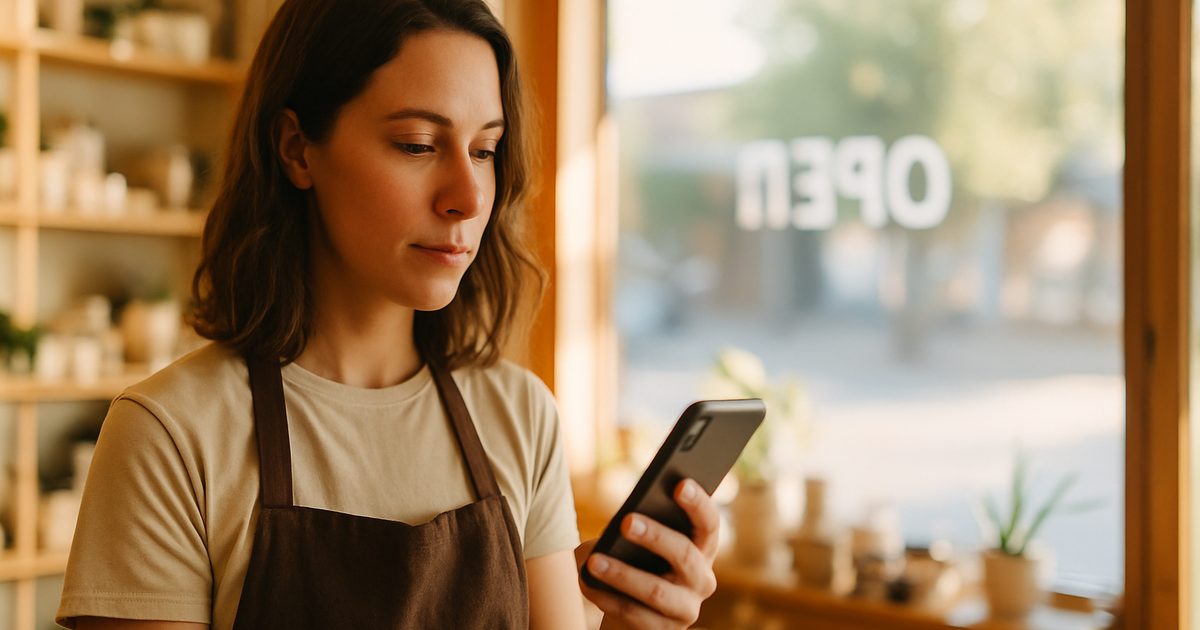 Vernon business owner deciding which short-video platform to post on, phone in hand